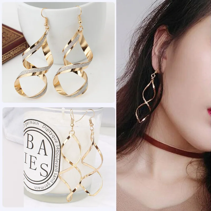 2020 Акция Brincos Pendientes Earing и Ювелирная спираль изогнутая Серьга Дизайн чувство