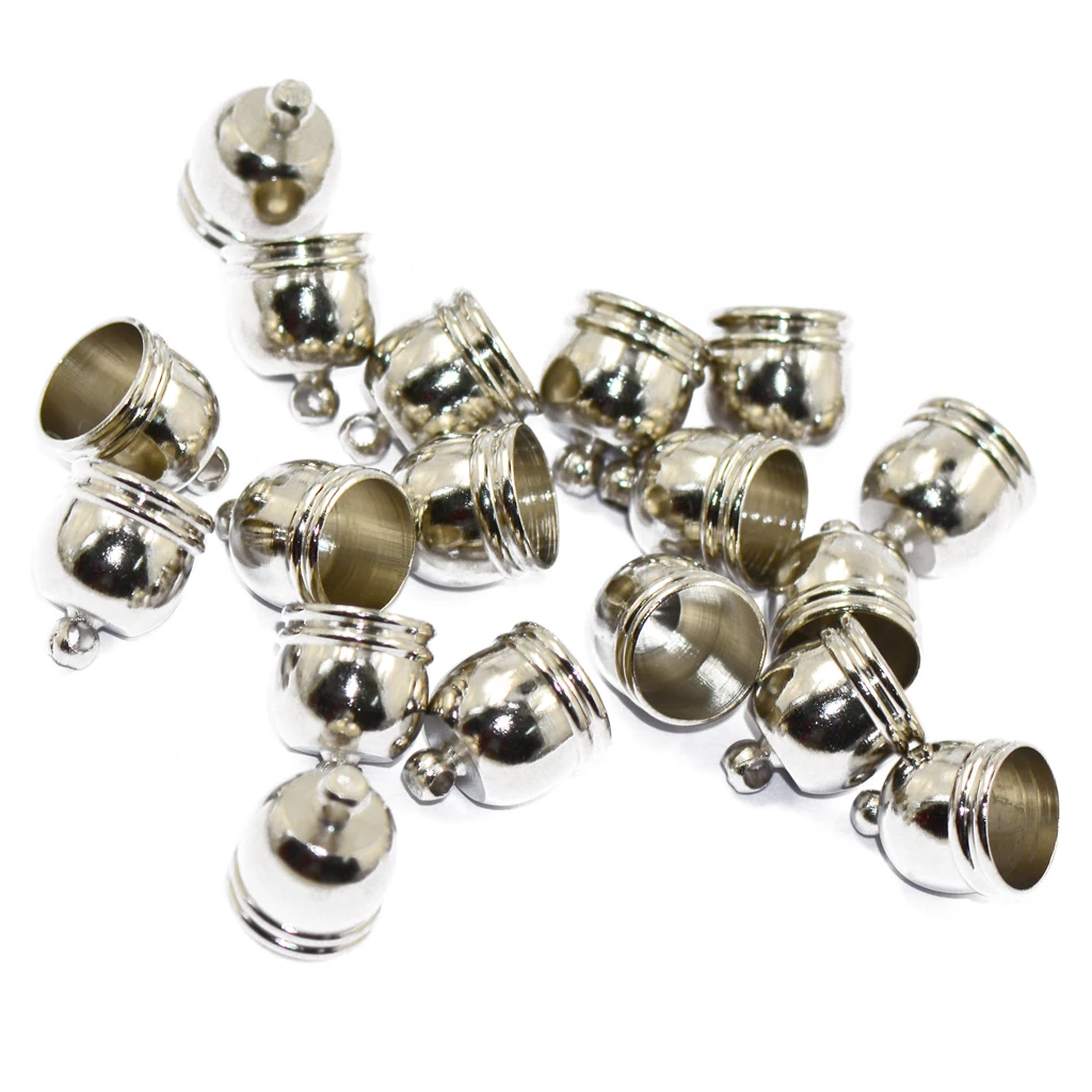 10pcs Brass Bell End Tip Bead Caps Jewelry Making Findings silver color