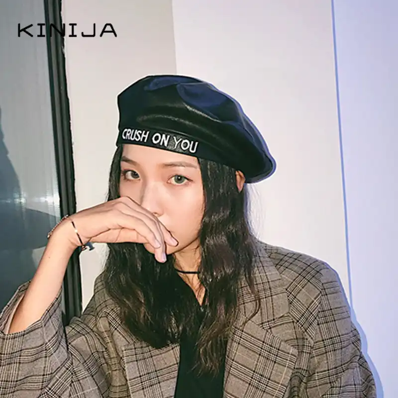 Beret female letter embroidery flat painter cap Clearance