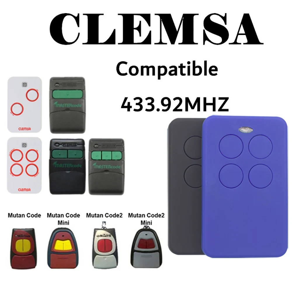 CLEMSA-mando a distancia MASTERCODE MV-1 MV-12 MV1 MV12, mando a distancia de garaje, transmisor de 433mhz, Compatible con MV-123