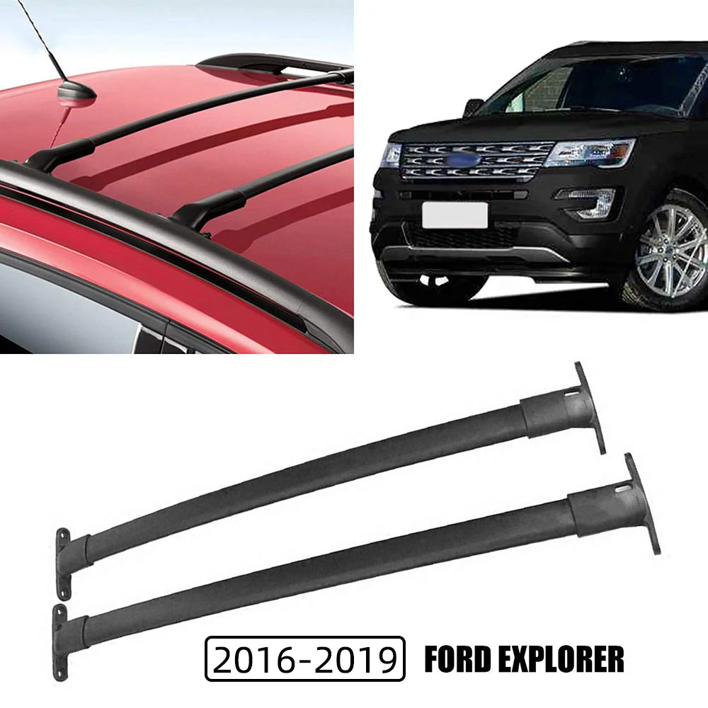 2Pcs Roof Bars for Ford explorers explorer 20162019 5TH SUV Aluminum Alloy Side Bars Cross