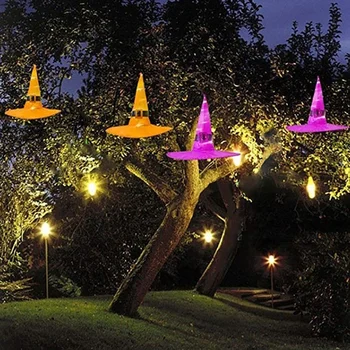 

CSS 4Pcs Halloween Decoration Lighted Witch Hat Lights for Cosplay Props