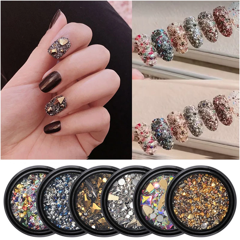 Mixed 1 Box 3d Rhinestones Diverse Diy Gems Charming Mix Nail Art