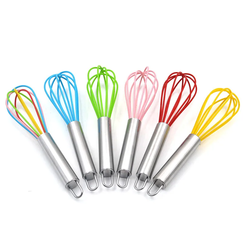 

1 Pcs Egg Beaters Kitchen Tools Hand Egg Stainless Steel Mixer Silica Gel Material Beater Manual Beater Kitchen Supplies