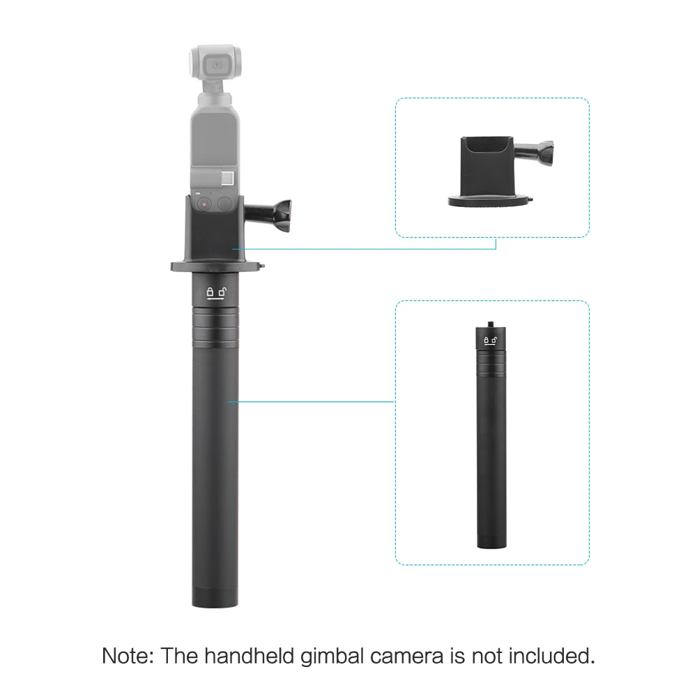 

Portable Action Camera Accessories Base Adapter Connector+Extension Rod Stick for OSMO Pocket Handheld Gimbal Camera Stabilizer