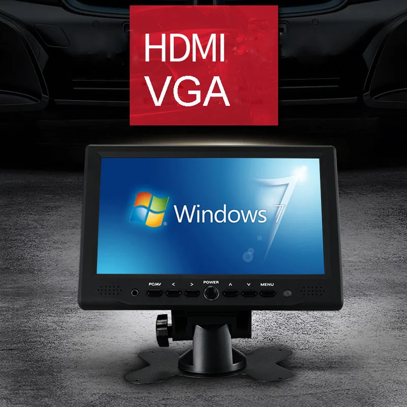 Portable Mini 7Inch HDMI VGA Display 1024x600 LCD Screen Car Rearview TV Monitor