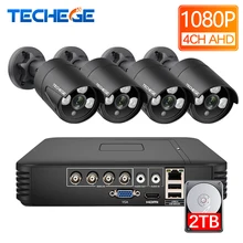 Techege 4CH 1080P AHD DVR комплект 2.0MP система видеонаблюдения 4 шт. наружная внутренняя AHD камера s 2400TVL CCTV камера комплект