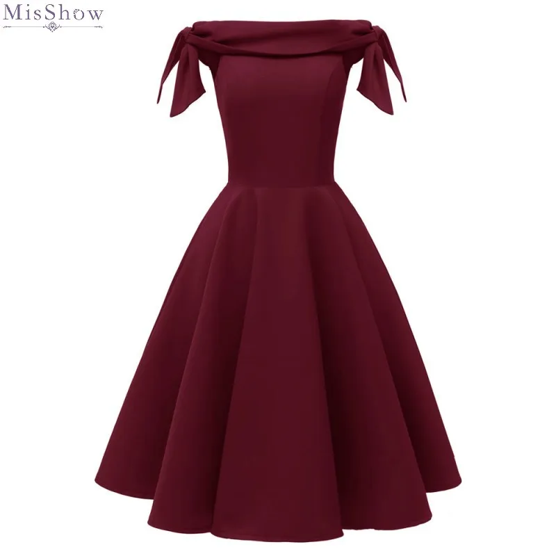 Robe de soiree розовое короткое вечернее платье элегантное вечернее платье трапециевидной формы без рукавов женское вечернее платье - Цвет: Short Burgundy 1418