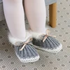 Baby Shoes Solid Knit Winter Toddler Infant Slip-On Warm Bed Shoes Autumn Hand Made Newborn Girls Boys Boot Fashion Cute Bowknot 6