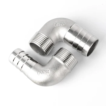 

1/4'' BSP Male Thread x 10mm 304 Stainless Steel Elbow Connector Barb Hose Tail Reducer Pagoda Joint Coupling Pipe Fitting