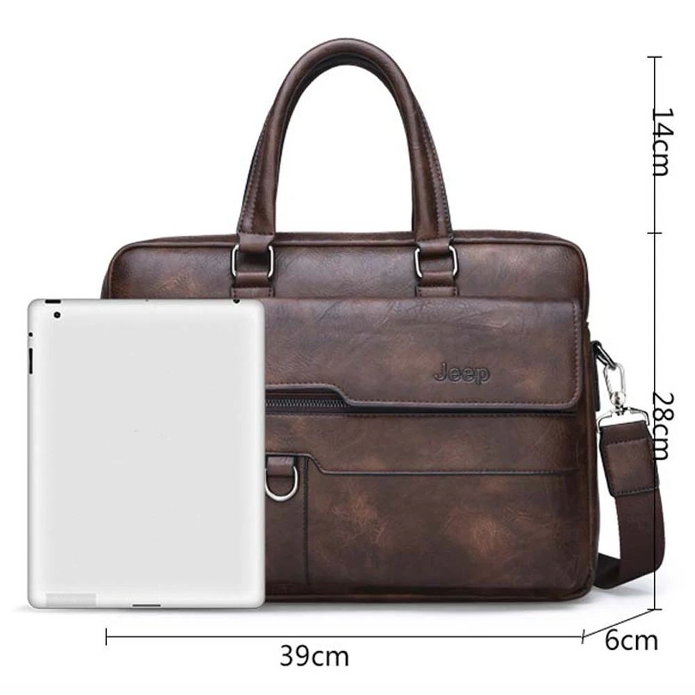JEEP, мужской портфель, сумка, высокое качество, для бизнеса, известный бренд, кожаная сумка, Ptgirl, 13,3 дюймов, для ноутбука, сумка-мессенджер, мужская сумка