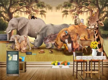 

CJSIR Custom Wallpaper African Savannah Animal Cartoon Murals Home Decor Living Room Bedroom Background Murals 3d Wallpaper
