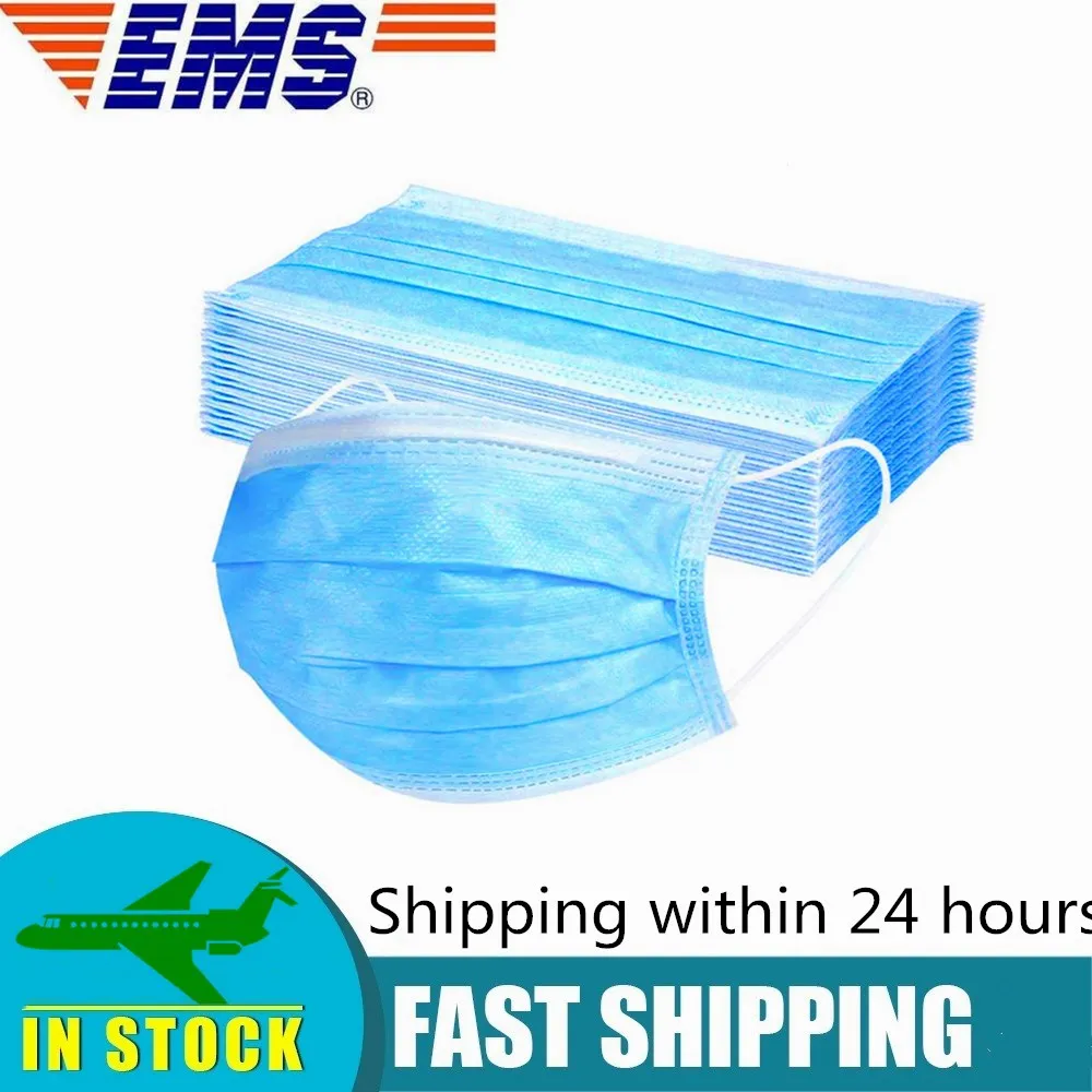 

Fast Ship 50-200 pcs Disposable respirator Face Mask Filter 3-ply Soft Breathable Protective mascarillas masque