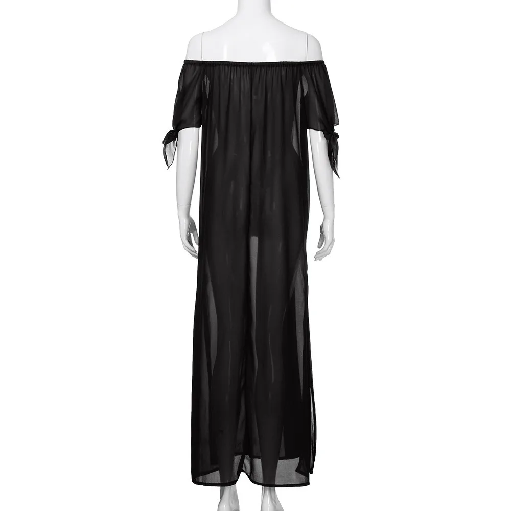 Женское платье на весну и лето, кружевное, с открытыми плечами, Boho, пляжные платья, сексуальное, с разрезом, vestidos mujer, для вечеринки, макси платье, Robe Feminina
