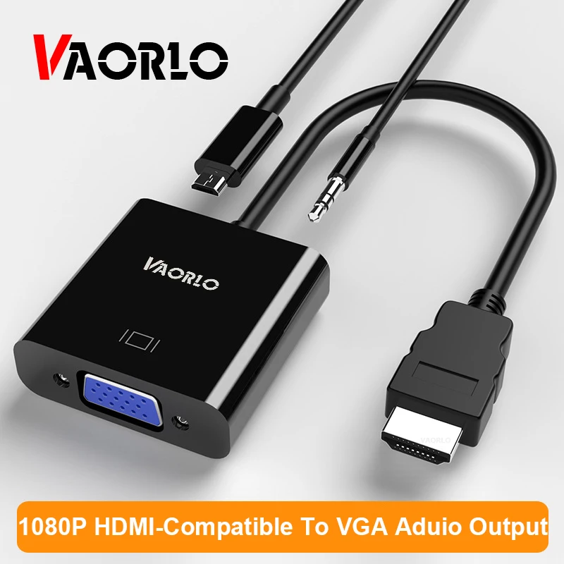 Cavo Adattatore Vaorlo 1080P Compatibile Con Hdmi A Vga Uscita Audio Aux Da 3.5Mm Per Xbox Ps4 Pc Laptop Tv Micro Usb Alimentatore