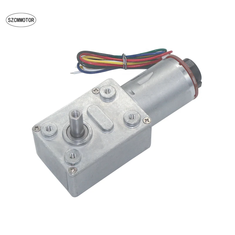 

High Torque 25kg.cm Low Speed 1RPM-150RPM Worm Gear Motor Metal Gearmotor with Double Output 11 PPR Encoder