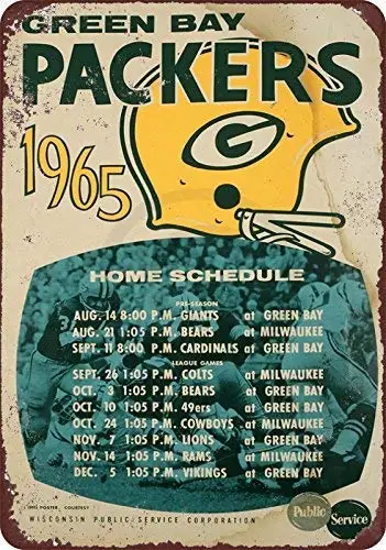 Оловянный знак Алюминиевый Ретро 1965 Green Bay Packers домашний график винтажная металлическая картина «металлические номерные знаки» оловянный знак настенная декоративная доска - Цвет: As Picture154