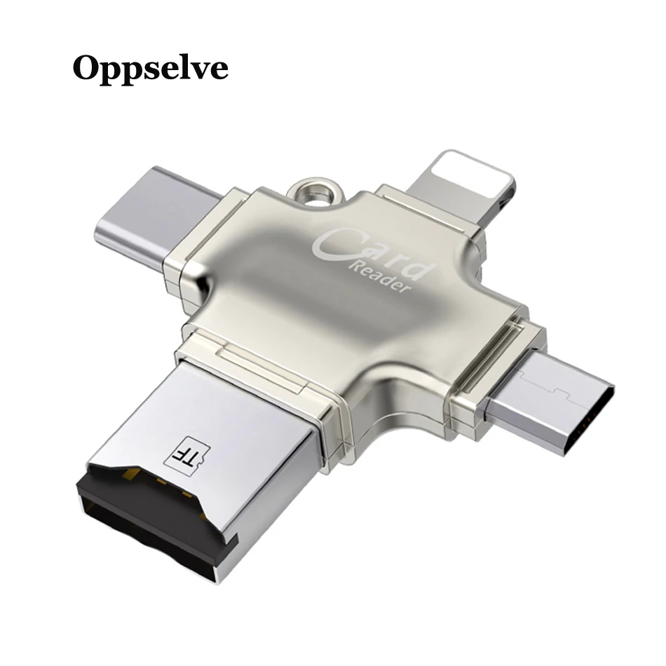 

4 in 1 SD Card Reader USB 3.0 Micro USB Type C Card Reader Lector Memory Card Reader For Micro SD TF USB Type-C OTG Cardreader