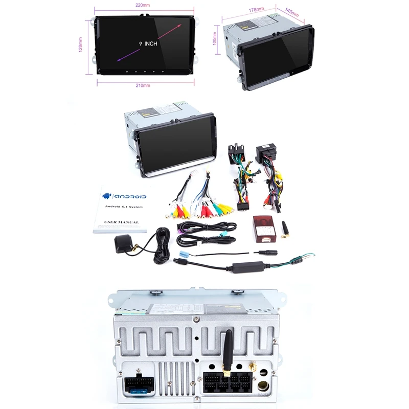 2 Din Android 9 Автомобильный мультимедийный gps навигатор для Amarok Passat B6 Golf 56 Skoda Octavia 2 Superb 2 Seat Leon радио