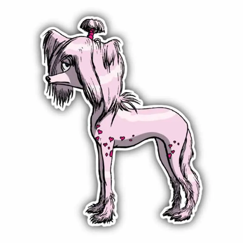 

Personality Car Stickers Chinese Crested Dog Accessories Motorcycle Cover Scratches Waterproof Car Styling PVC 13cm *10cm