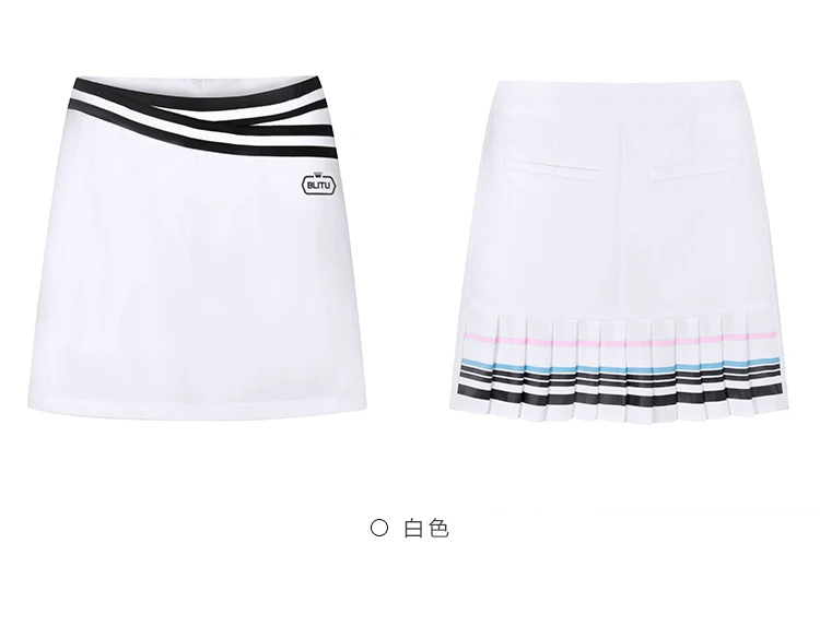 Короткая женская юбка для гольфа, облегающая, высокая эластичность, вентилируемая, летняя, qick, сухая - Цвет: Белый