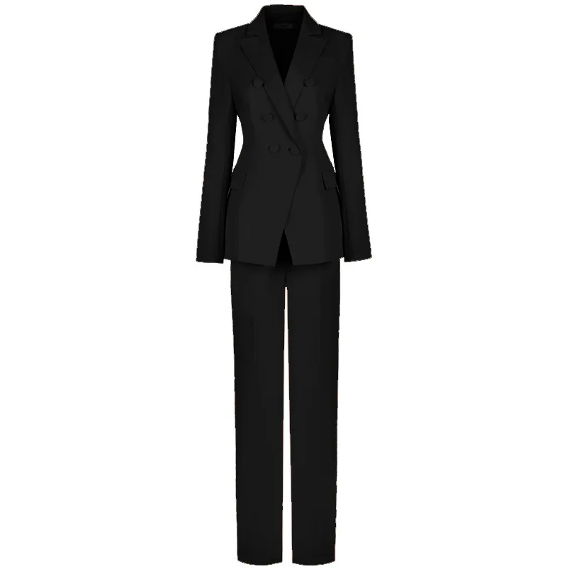 HIGH STREET Newest 2022 Fashion Designer Suit Set Women's Slim Fitting Double Breasted Blazer Pants Suit