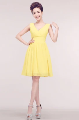 Цвет: желтый Vestidos de festa formales длина повязки v образным вырезом фуксия, ярко-розовый orange желтое платье для выпускного вечерние элегантные короткие платья - Цвет: Цвет: желтый