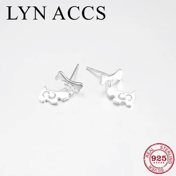 

100% real 925 Sterling Silver DIY cute Dog skull earrings shape for women gift fashion Dangle Drop Earrings luxury Fine Jewelry