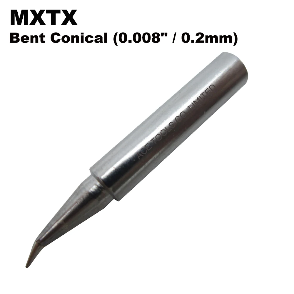 10 Pezzi Mxtx Punte Di Saldatura Piegate Coniche 0.2Mm Di Ricambio Adatte Per Weller Wsd71 Wsdt1 Wp70 Stazione Ferro Senza Piombo