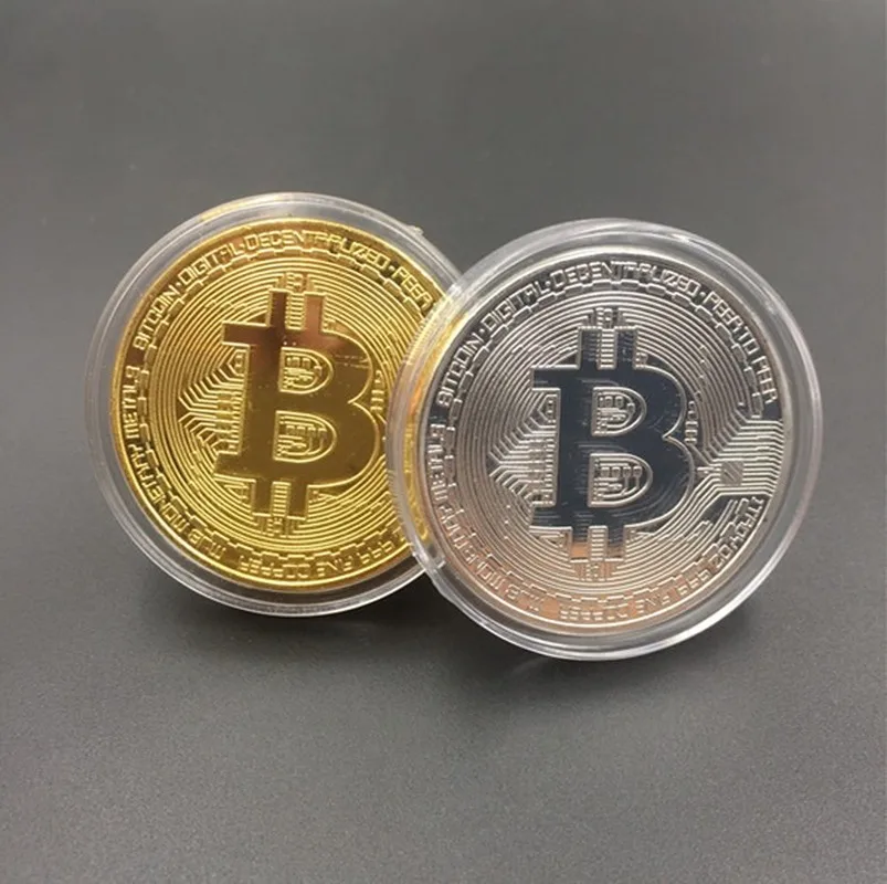 

2 шт. креативные сувенирные позолоченные монеты Биткоин коллекционные отличные подарочные Монеты Коллекция искусства физическая Золотая памятная монета