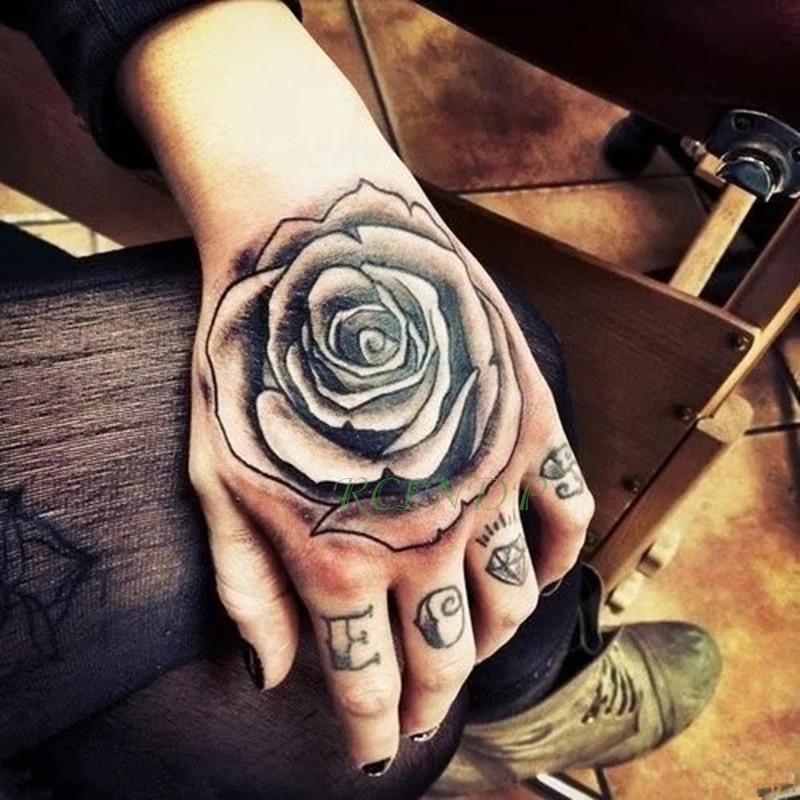 Водостойкая временная татуировка наклейка Роза цветок тату флэш-тату поддельные татуировки, тату на запястье руки для девушек женщин femme - Цвет: Сливовый