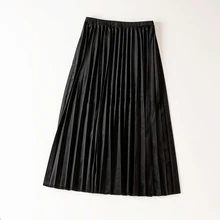 Cthink, японский стиль, кутюр, кавайная плиссированная юбка, Женская стильная бархатная высокая эластичная талия, черные зимние миди юбки, хорошее качество