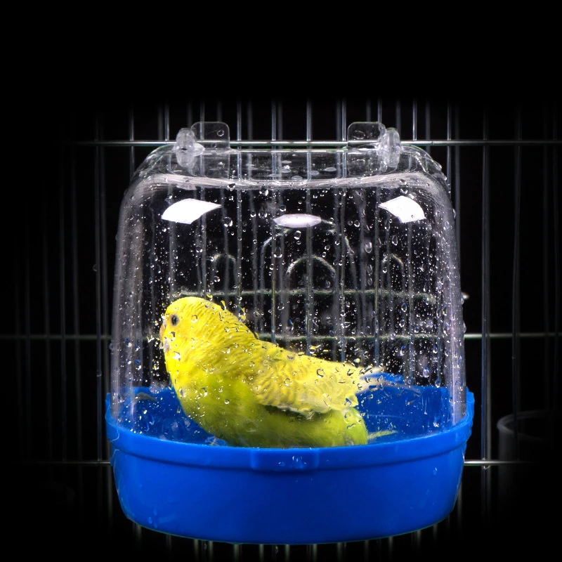 Горячая птица чаша для ванны клетка воды Висячие птицы пластиковые для домашних животных Parakeet Lovebird