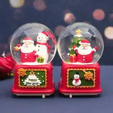 Hot Santa Claus Snow Globes Glass Crystal Ball Lighting Music Box Craft Home Desktop Decoration Christmas Wedding Birthday Gift