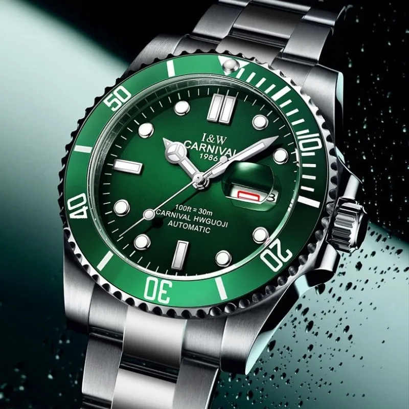 

High end Sport watch Water Ghost Series CARNIVAL Swimming Automatic Watch Men Calendar Sapphire Luminous Mechanical watches men