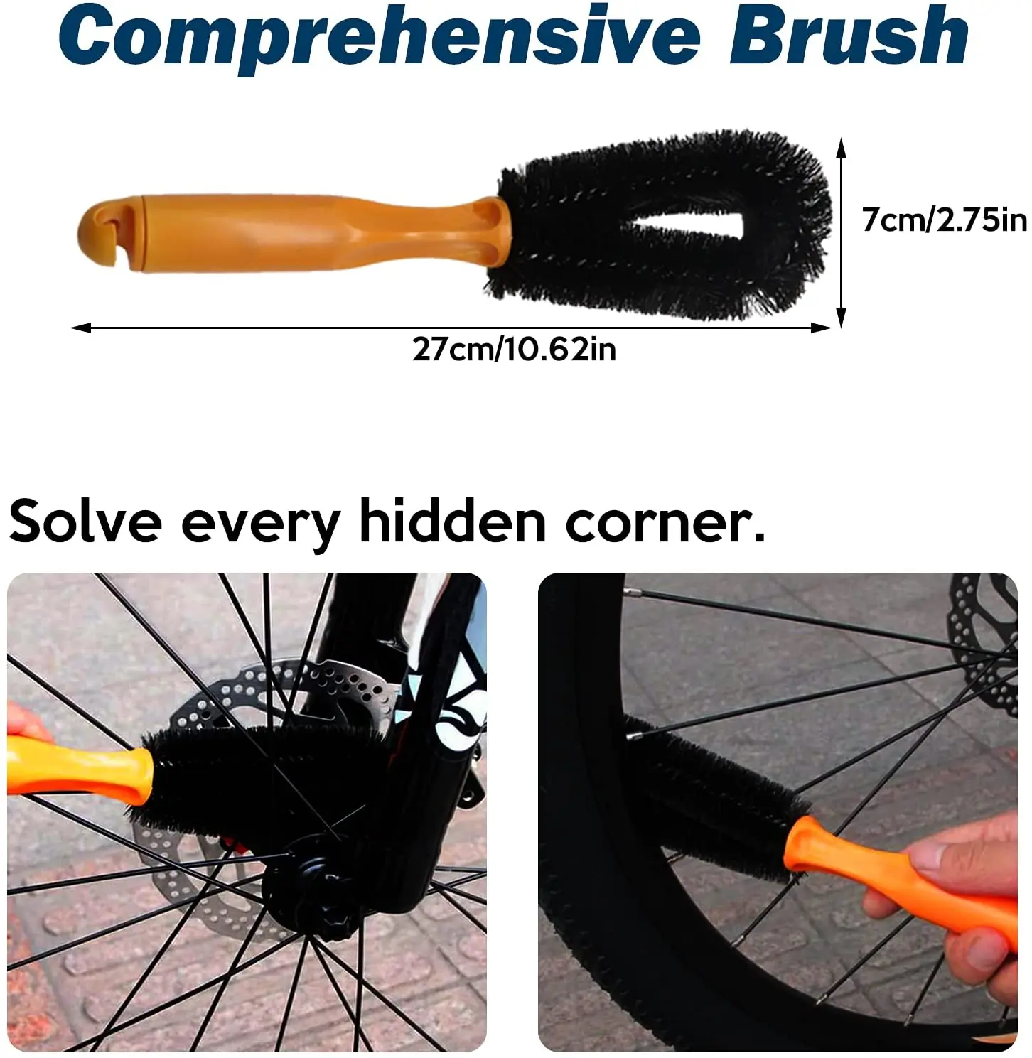 Bike Cleaning Kit Bicycle Chain Cleaner Scrubber Brushes, 60 OFF