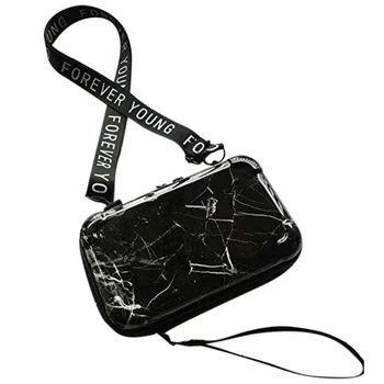 

Mini Bag Makeup Overnight Travel Cosmetic Hard Bag Storage Bags Marble Print Organizer FPing