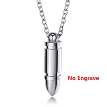  V.Ya Customized Punk Bullet Pendant For Men Stainless Steel Engraved Name Necklaces For Male Unique Gift Dropshipping  3 Colors 