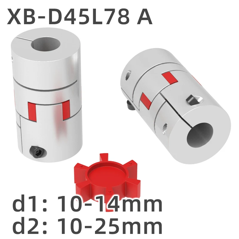 

XB D45L78A Three Jaws Coupler Aluminium Plum Flexible Shaft Coupling Motor Connector CNC Flexible Couplings 8mm-25mm