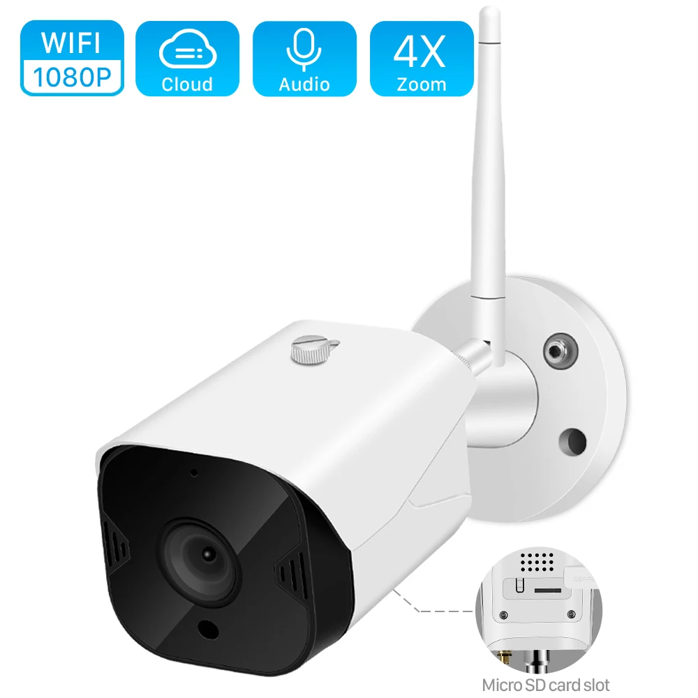 1080P Cloud Storage Wi Fi Камера открытый 4X цифровой зум Беспроводной пуля 2MP двухстороннее