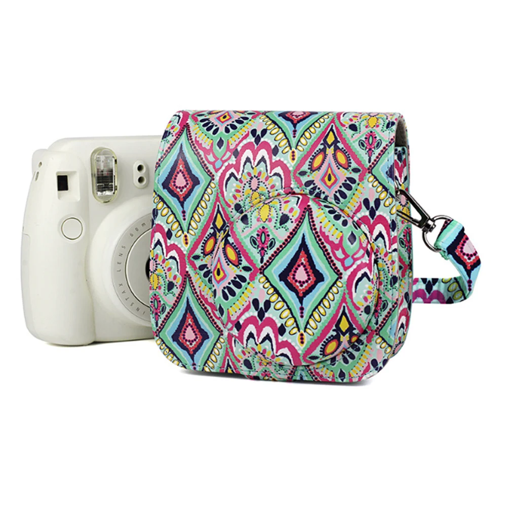 

Folk-custom Camera Protective Case PU Leather Cover Instant Camera Bag Protector for Fujifilm Instax Mini9 Mini8 Mini8+