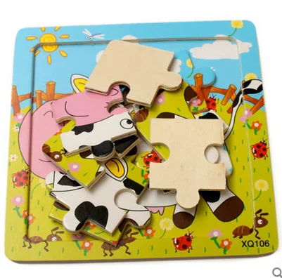

9 PCs Wood Children'S Educational Kids Jigsaw Puzzle 1-2-3-4-And-a-Half-Year-Old CHILDREN'S Early Education Toy <14-Year-Old Int