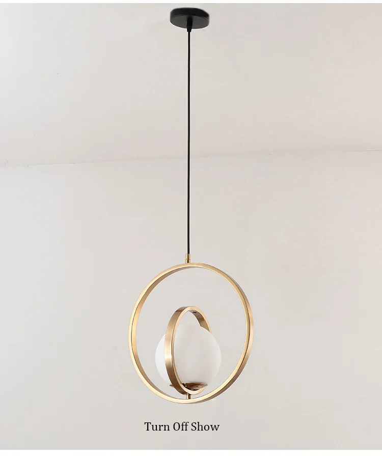 Artpad Золотая медь Одиночная Подвесная лампа вращающееся кольцо с G9 Светодиодная лампа столовая Бар Италия прикроватный подвесной светильник