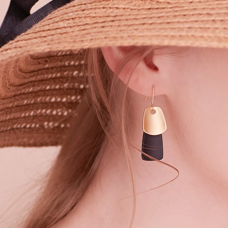 

Statement Drop Earrings for Women 2019 earrings geometric Fashion Jewelry Korean Metal Geometric Gold Hanging Dangle Earring