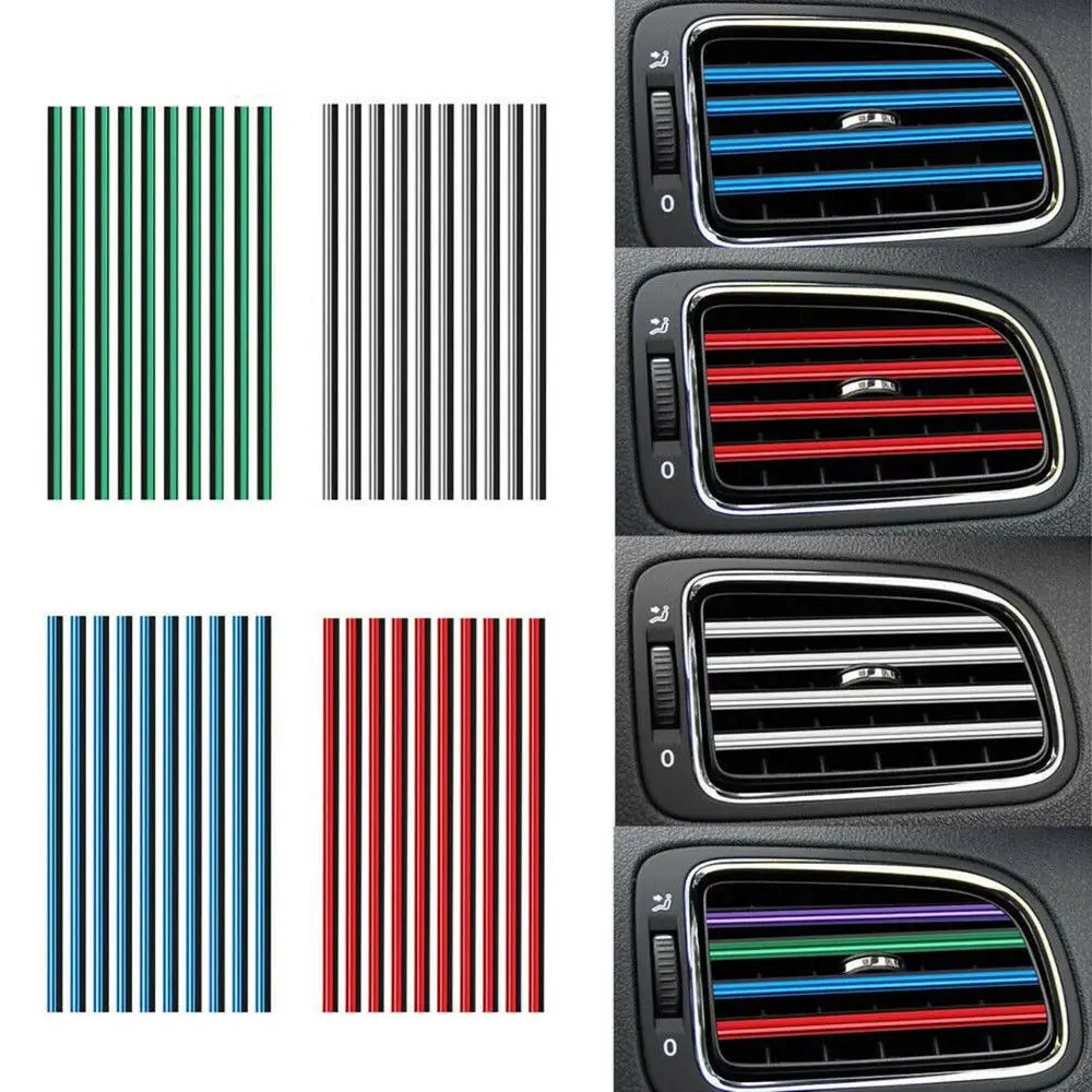 

NEW 10PCS Car Air Conditioner Outlet Grille U Shape Molding Trim Decoration Strip AUTO