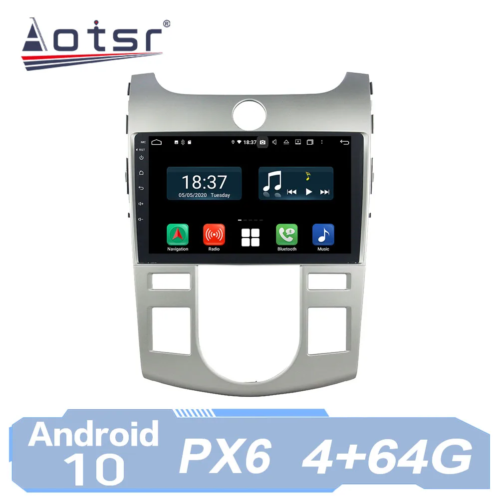 Автомагнитола AOTSR Android 10 для KIA Forte Cerato 2008-2013 GPS-навигация 2 Din мультимедийный плеер