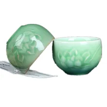 Longquan Цветочные фарфоровые чайные чашки глазурь чайная чашка кракле чайный кунг-фу пуэр маленькая чайная чаша