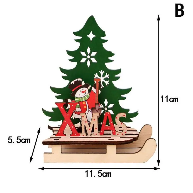 САНТА снеговик олень Рождественские сани украшения Рождественские украшения для поделок деревянные пазлы принадлежности для деревьев подарки на год - Цвет: snowman