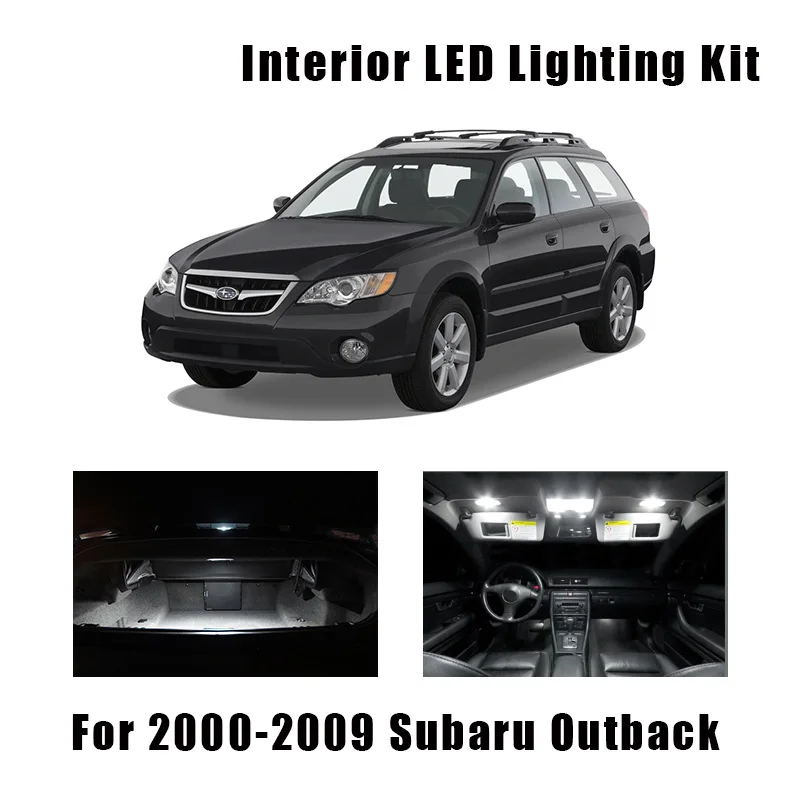 10 шт. Белый Автомобильный светодиодный светильник с картой для интерьера, подходит для 2000-2007 2008 2009 Subaru Outback Trunk Cargo номерного знака