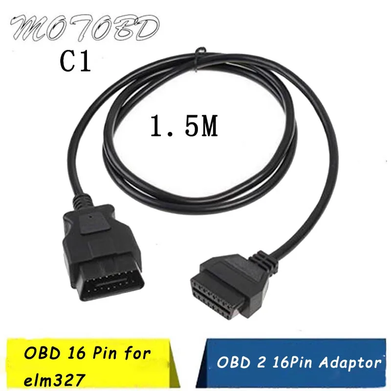 Автомобильный удлинитель OBD2 тонкий кабель-переходник с 16 контактами 12 типов 5 м